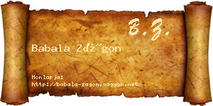 Babala Zágon névjegykártya